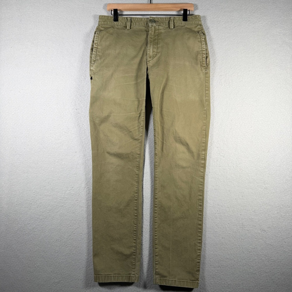 prAna Mens Slim Fit Organic Cotton Stretch Chino Pants Olive Green 32x31 1968981